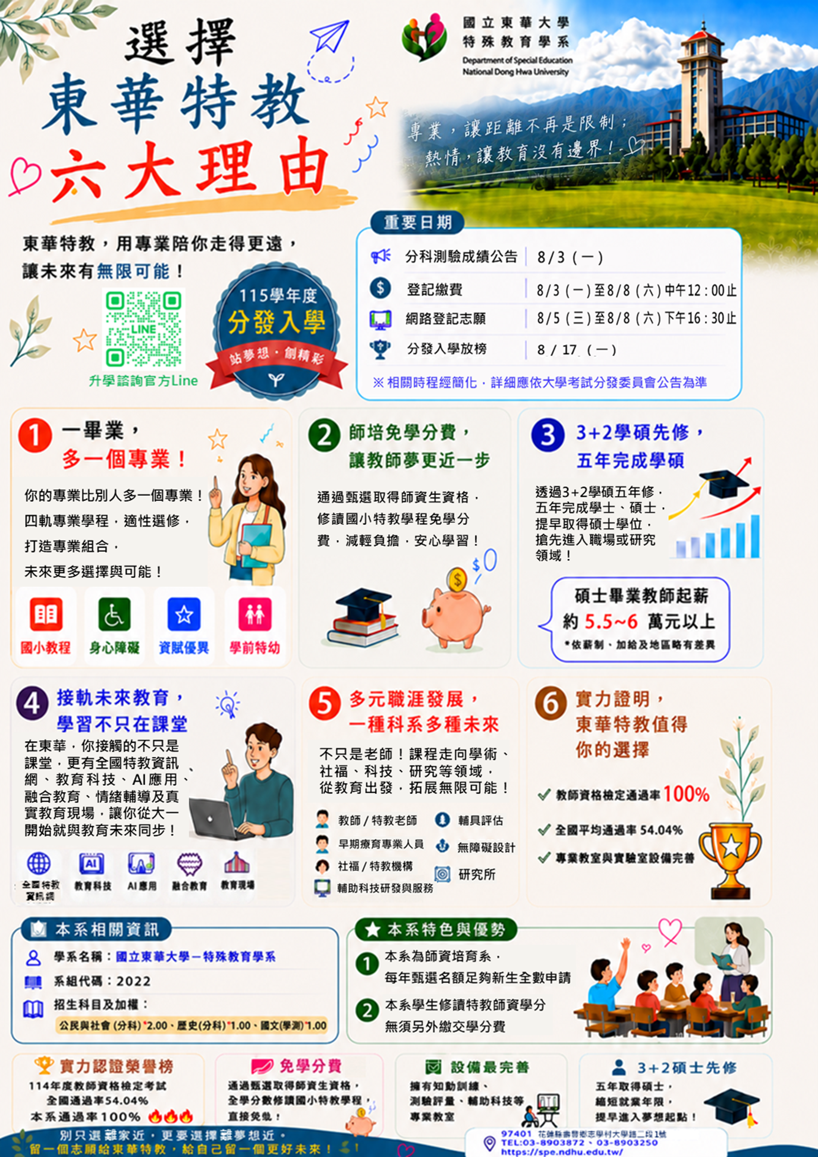 115年東華特教招生海報